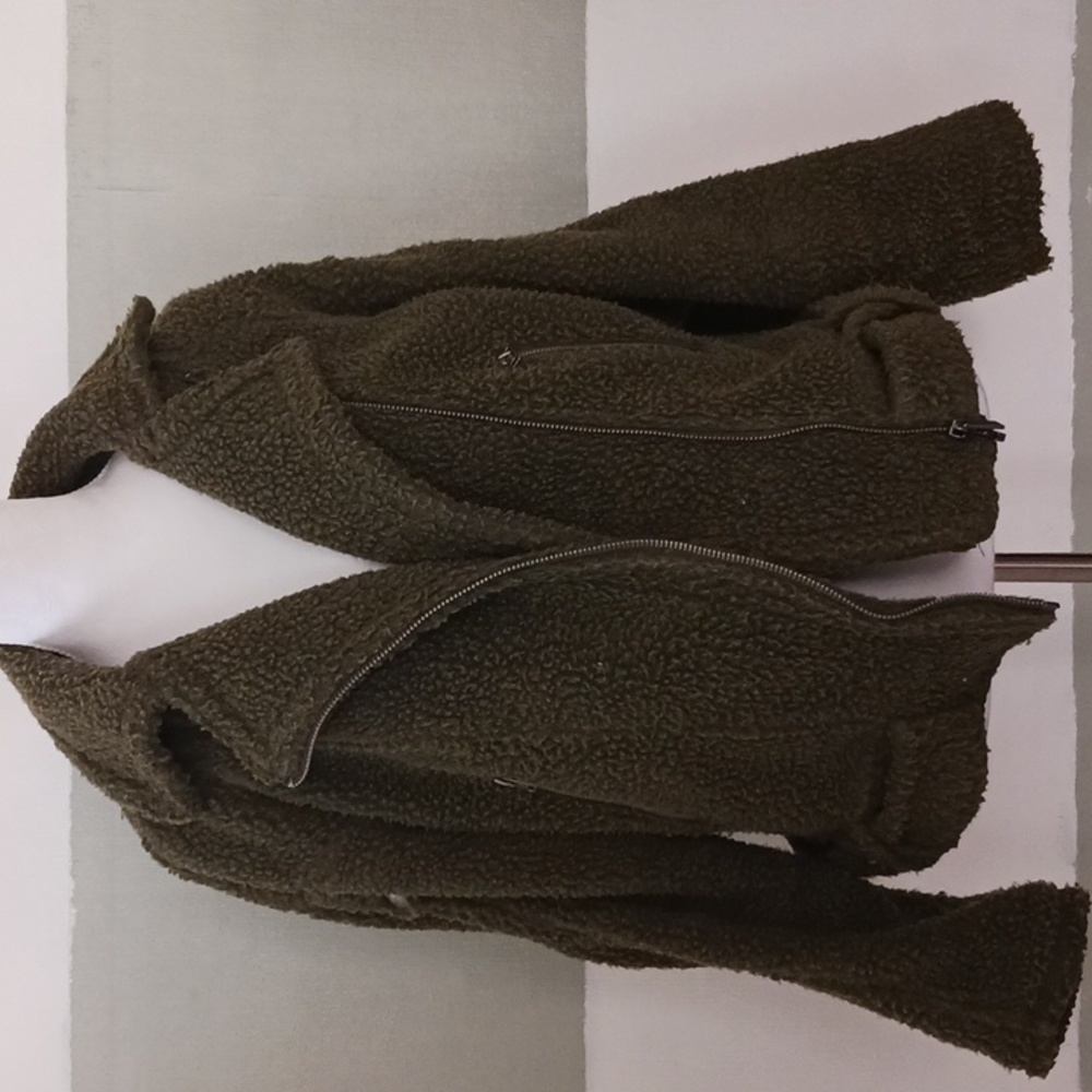 XOXO army green asymmetrical jacket, very soft